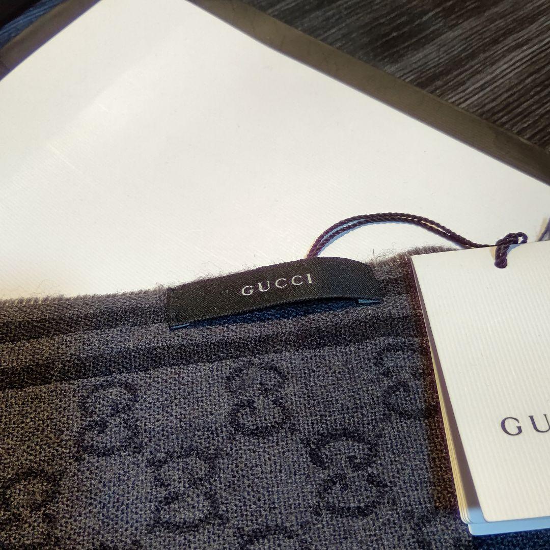 ❤美品箱付き❤GUCCI マフラー ストール ショール スカーフ❤グレー❤