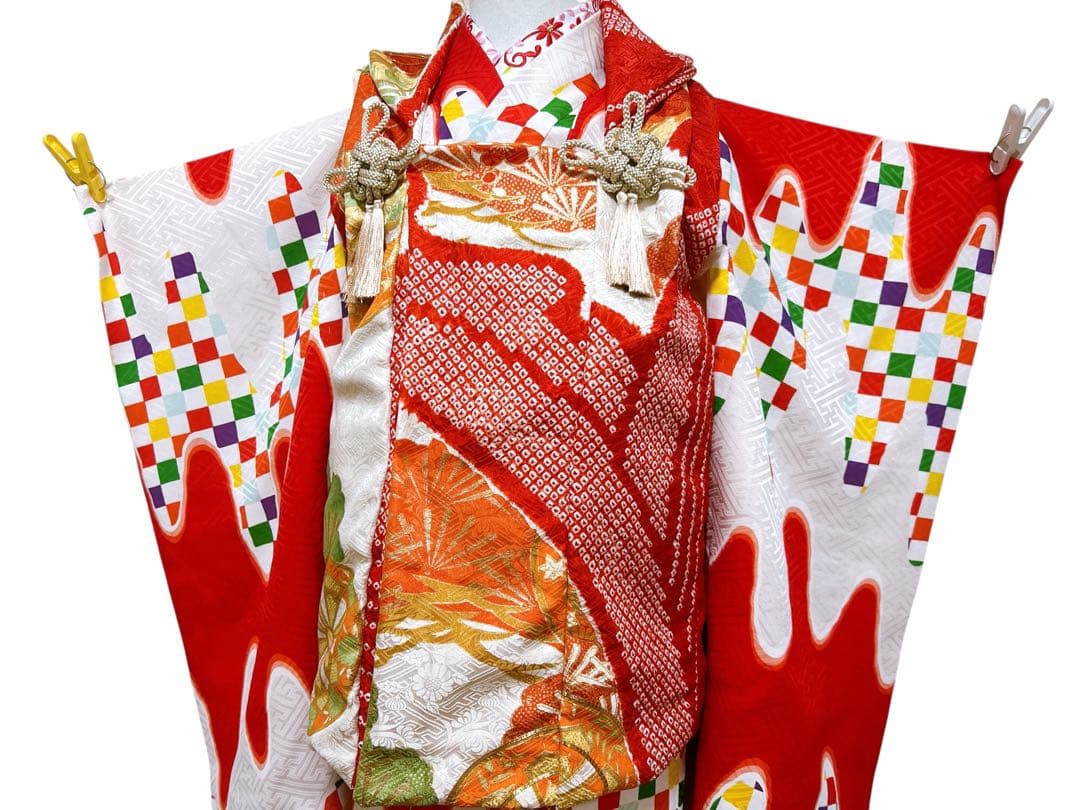 【着物のみ】アンティーク品♡七五三　3歳　女の子　セット　一式　レトロ　絞り