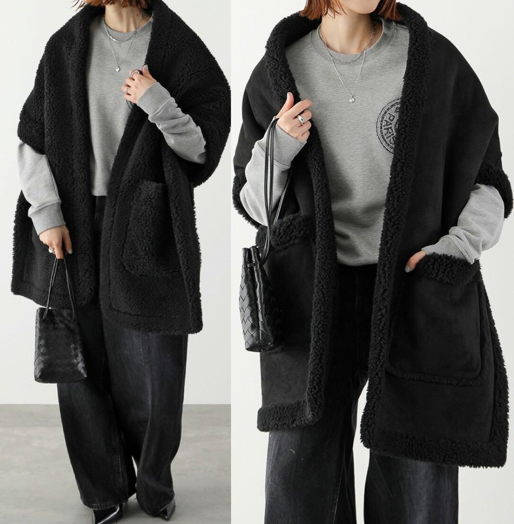 新品★【Musee別注QTUMEクチューム ボア×スウェードリバーシブルストール