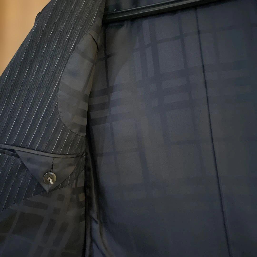 超メルカリ市‼️BURBERRY ブラックダークグレー ストライプスーツ