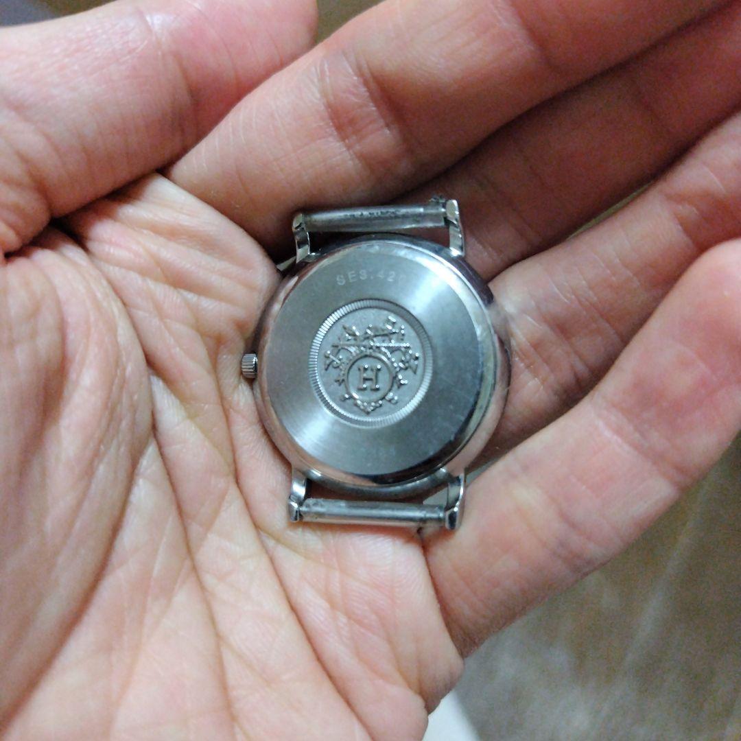 HERMES エルメス セリエ メンズ腕時計　本皮新品ベルト　要オーバーホール