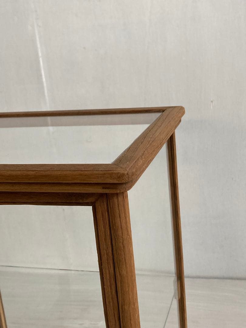 g299 古い木製 小振り ガラスケース 2段 卓上 ショーケース 展示ケース