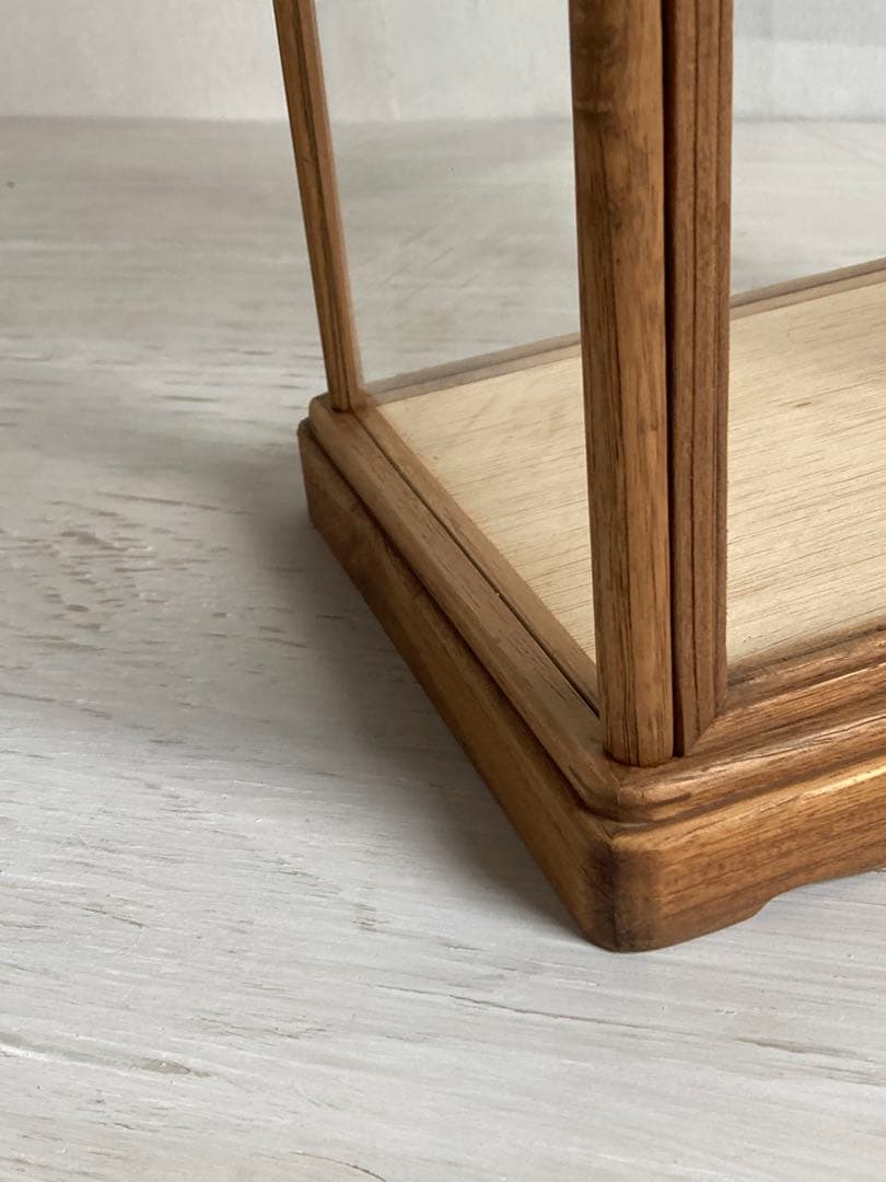 g299 古い木製 小振り ガラスケース 2段 卓上 ショーケース 展示ケース