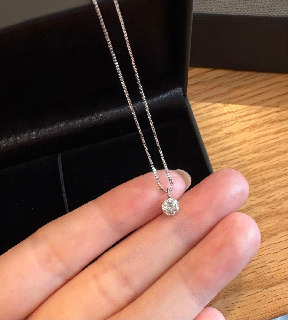 一粒ダイヤ 0.4ct プラチナチェーン【刻印】Jewelry SUEHIRO