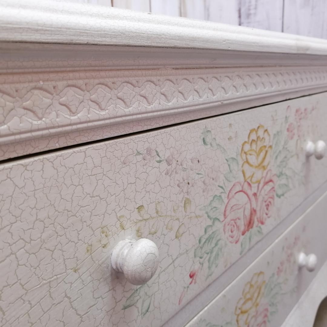 ロココ調　クラシック　イタリア　チェスト　キャビネット　サイドボード　猫脚　花柄