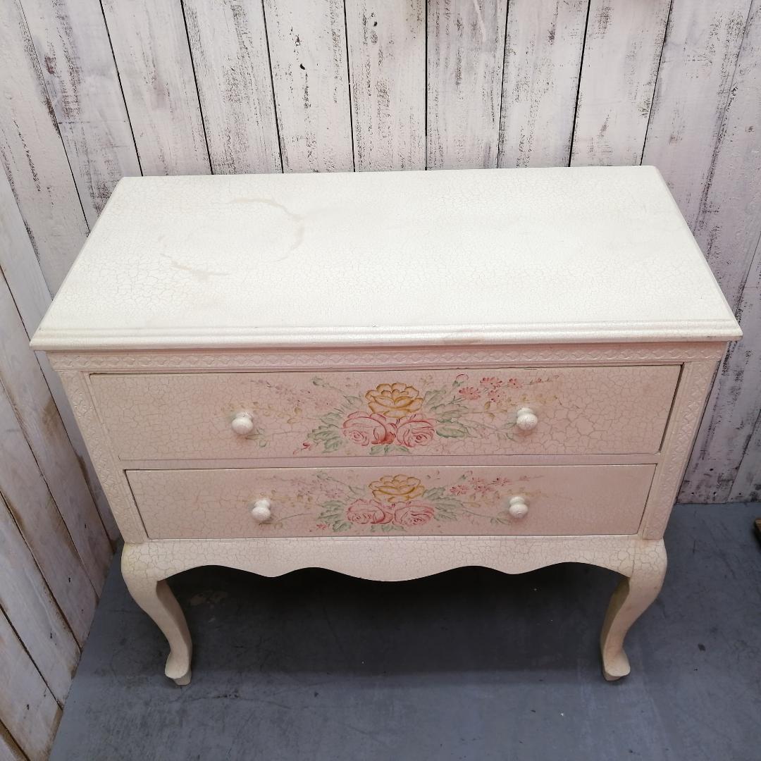 ロココ調　クラシック　イタリア　チェスト　キャビネット　サイドボード　猫脚　花柄