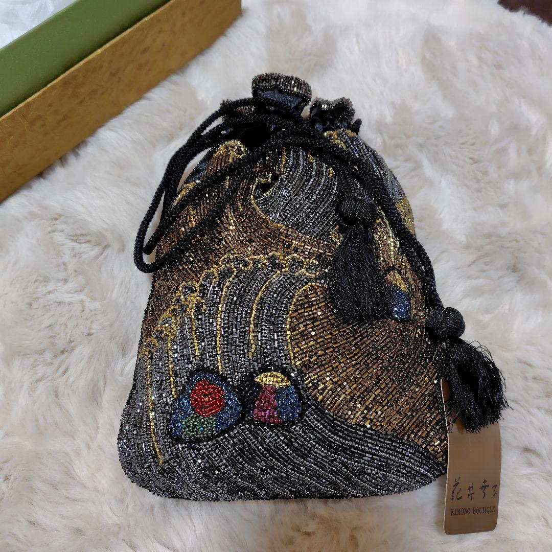 kai3点セット★花井幸子　ビーズ刺繍 　信玄型巾着