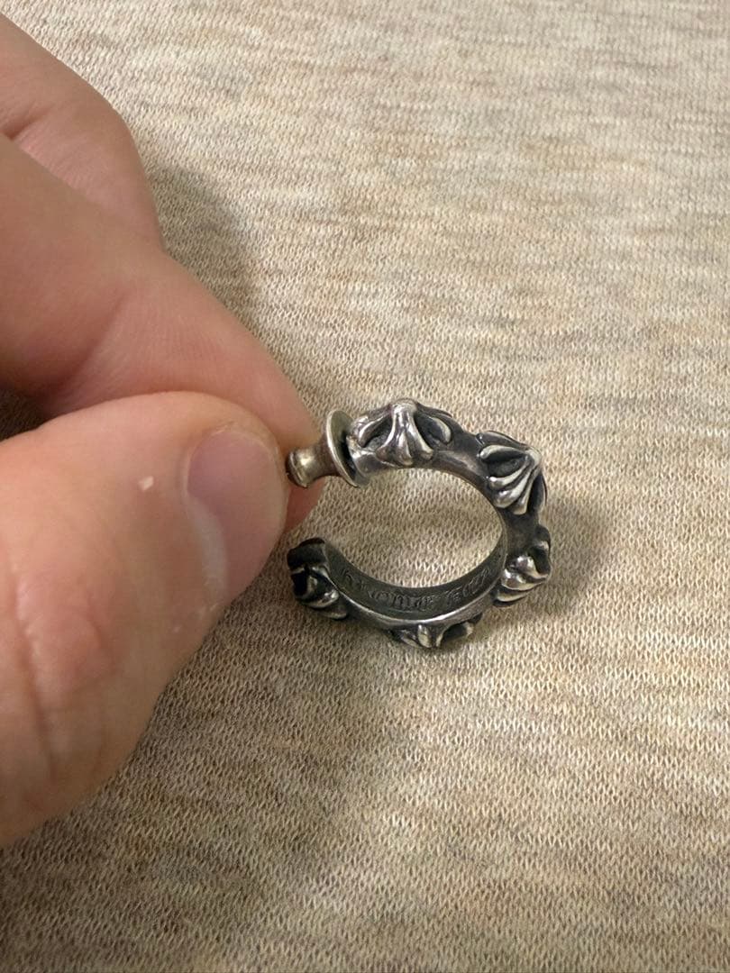 CHROME HEARTS クロムハーツ クロスバンド フープピアス シルバー