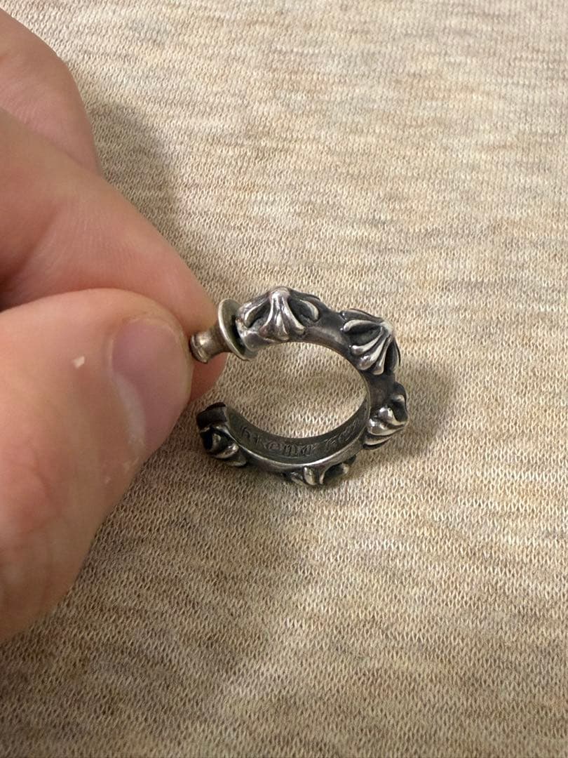 CHROME HEARTS クロムハーツ クロスバンド フープピアス シルバー