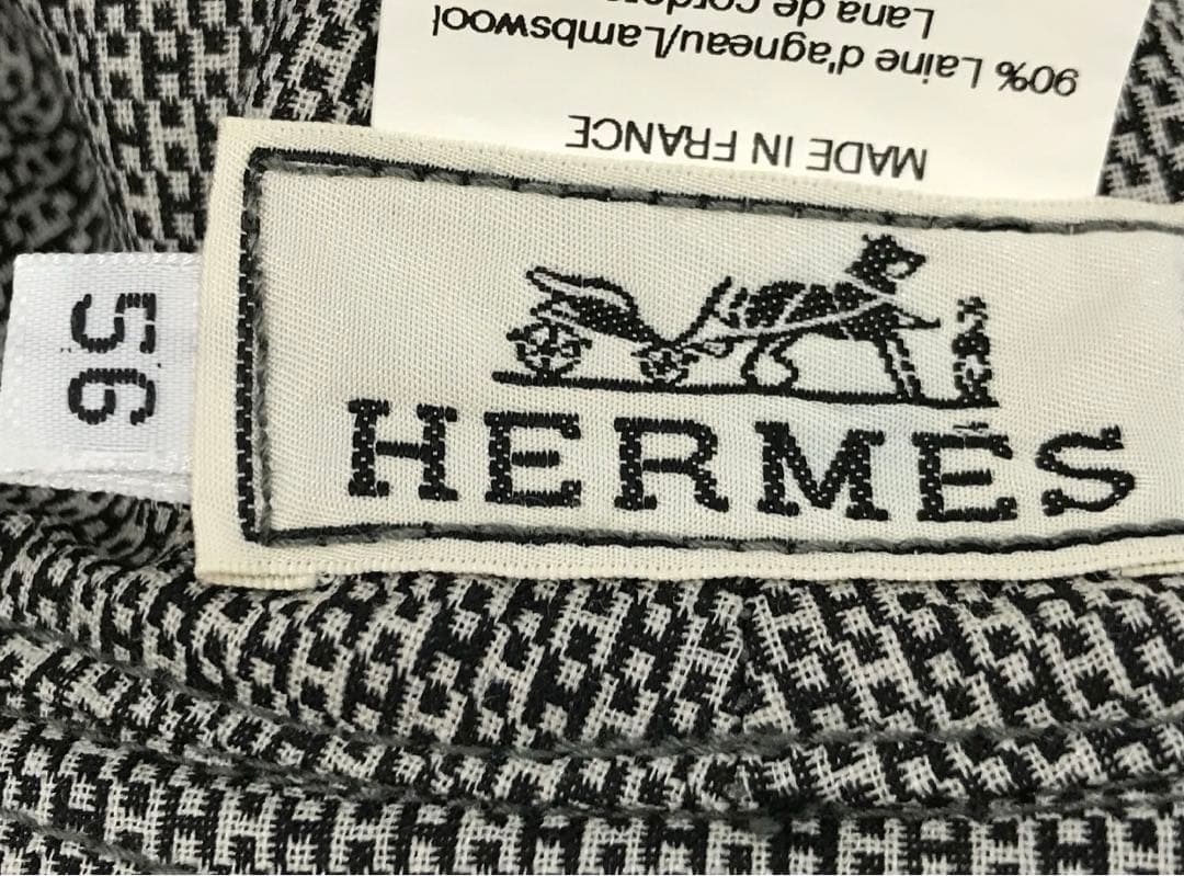 美品　エルメス HERMES 帽子 バケットハット ウール ブラック