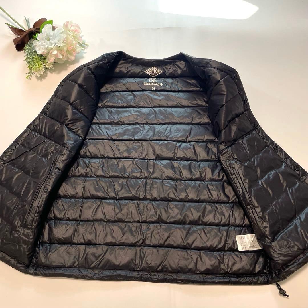 定番✨ダントン インナーダウンベスト グレー 34 S レディース クルーネック