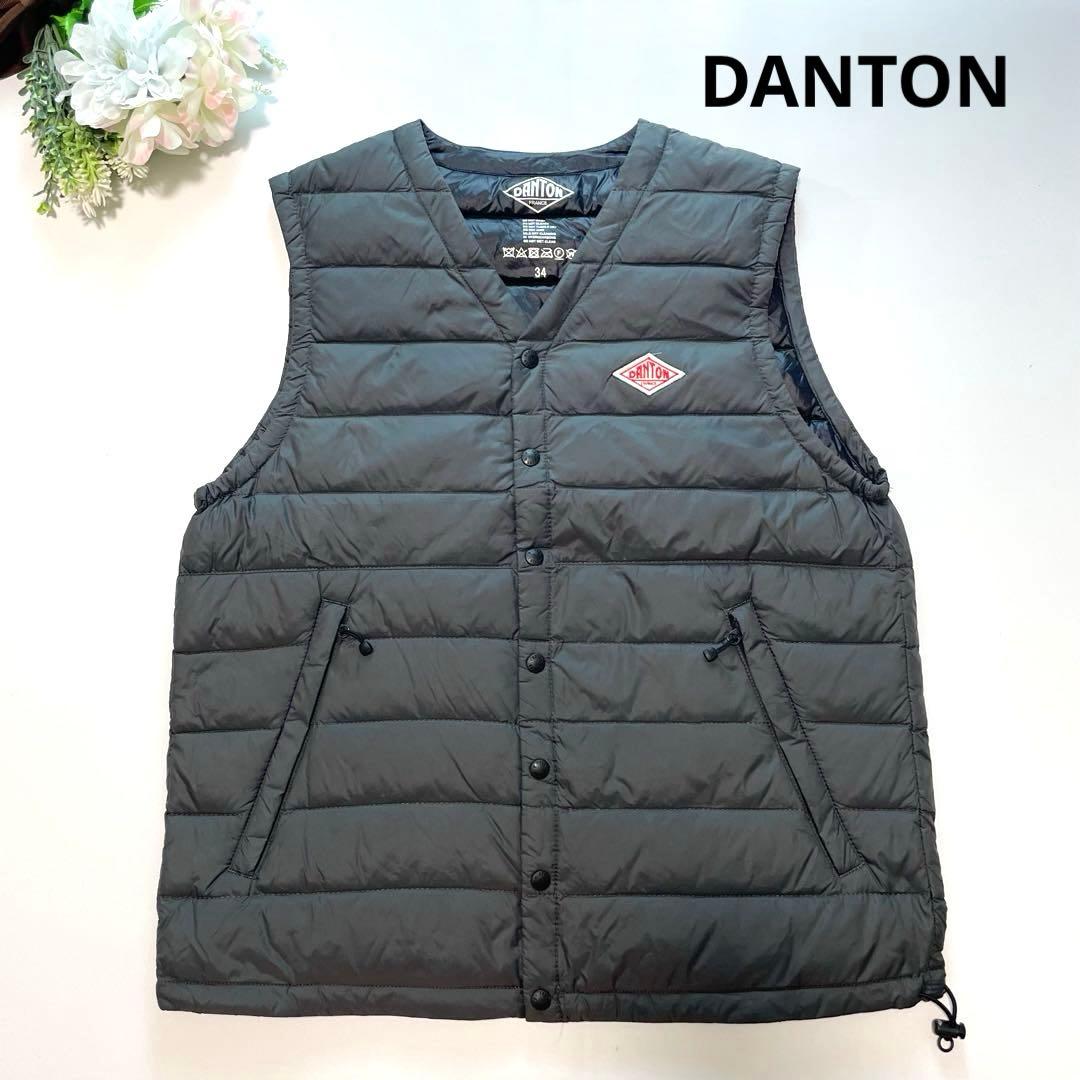 定番✨ダントン インナーダウンベスト グレー 34 S レディース クルーネック