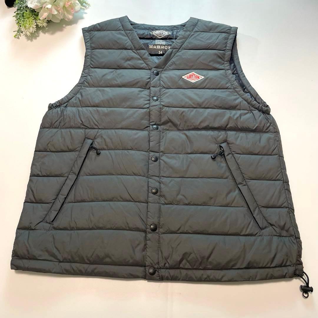 定番✨ダントン インナーダウンベスト グレー 34 S レディース クルーネック