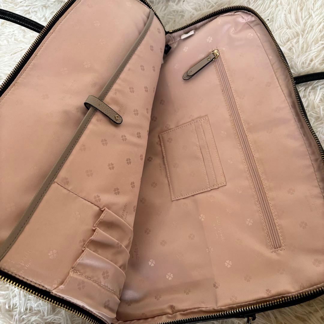 極美品　ケイトスペード　バイカラーレザーバッグ　3way A4 書類　仕事