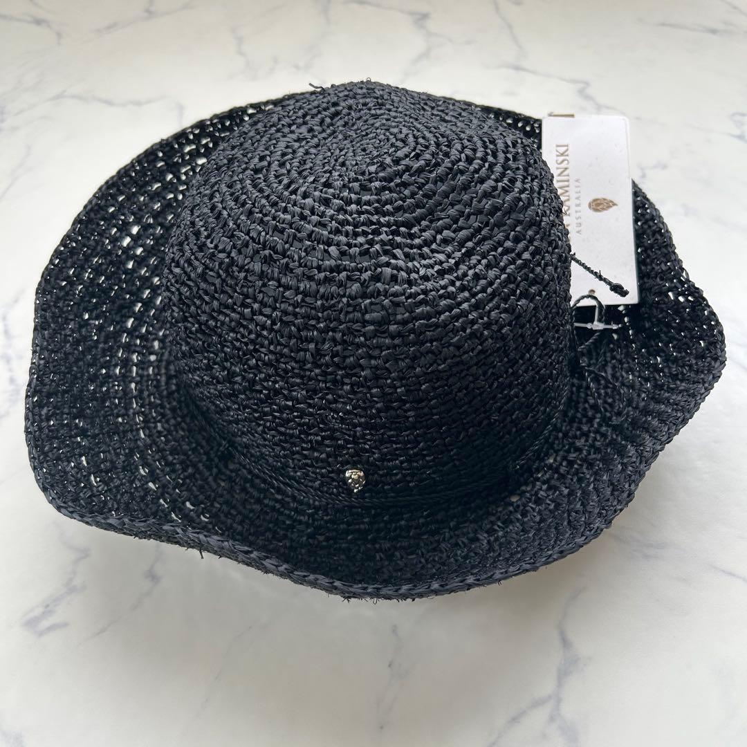 新品 ヘレンカミンスキー 麦わら帽子 ストローハット つば約10cm