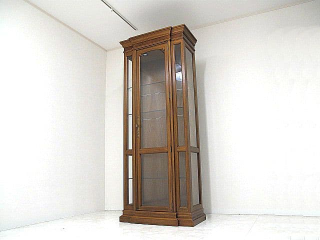 ドレクセルヘリテイジ「フランチェスカ」ウォールナット材キュリオケース　※照明不良