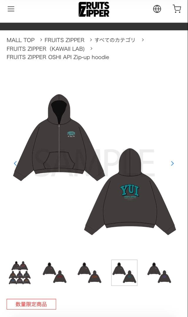 FRUITS ZIPPER Zip-up hoodie YUI 新品