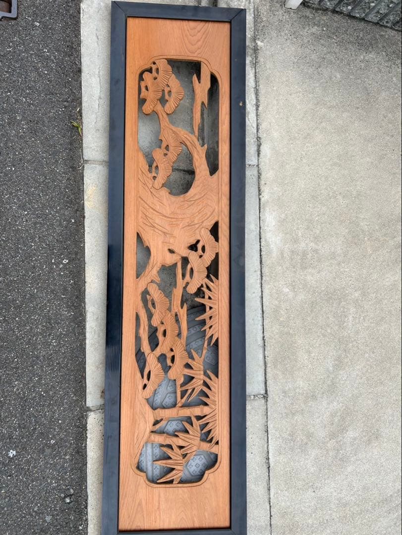 欄間 2枚セット 手彫り