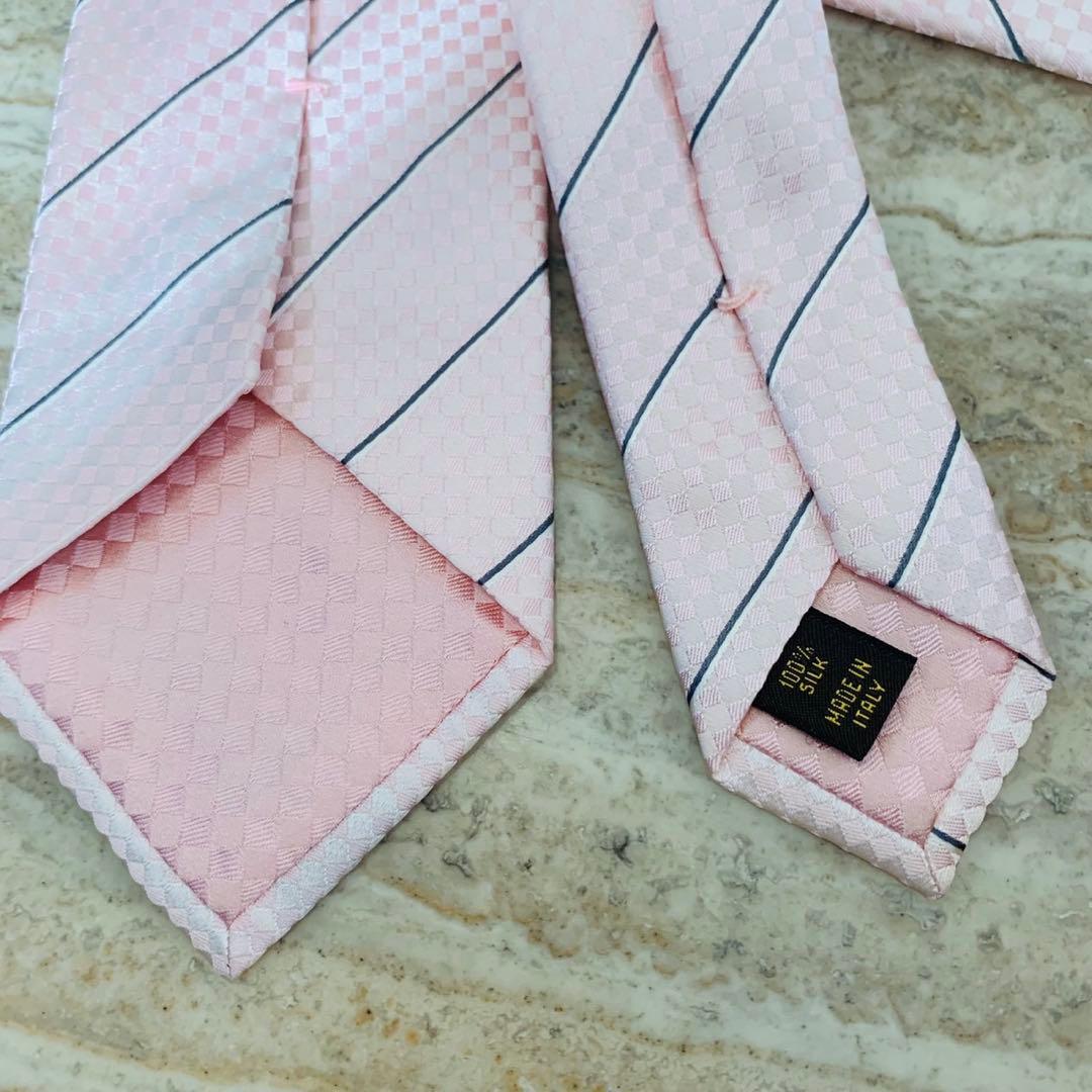 N309 新品未使用 ルイヴィトン ダミエ柄 ロゴ刺繍 ネクタイ メンズ