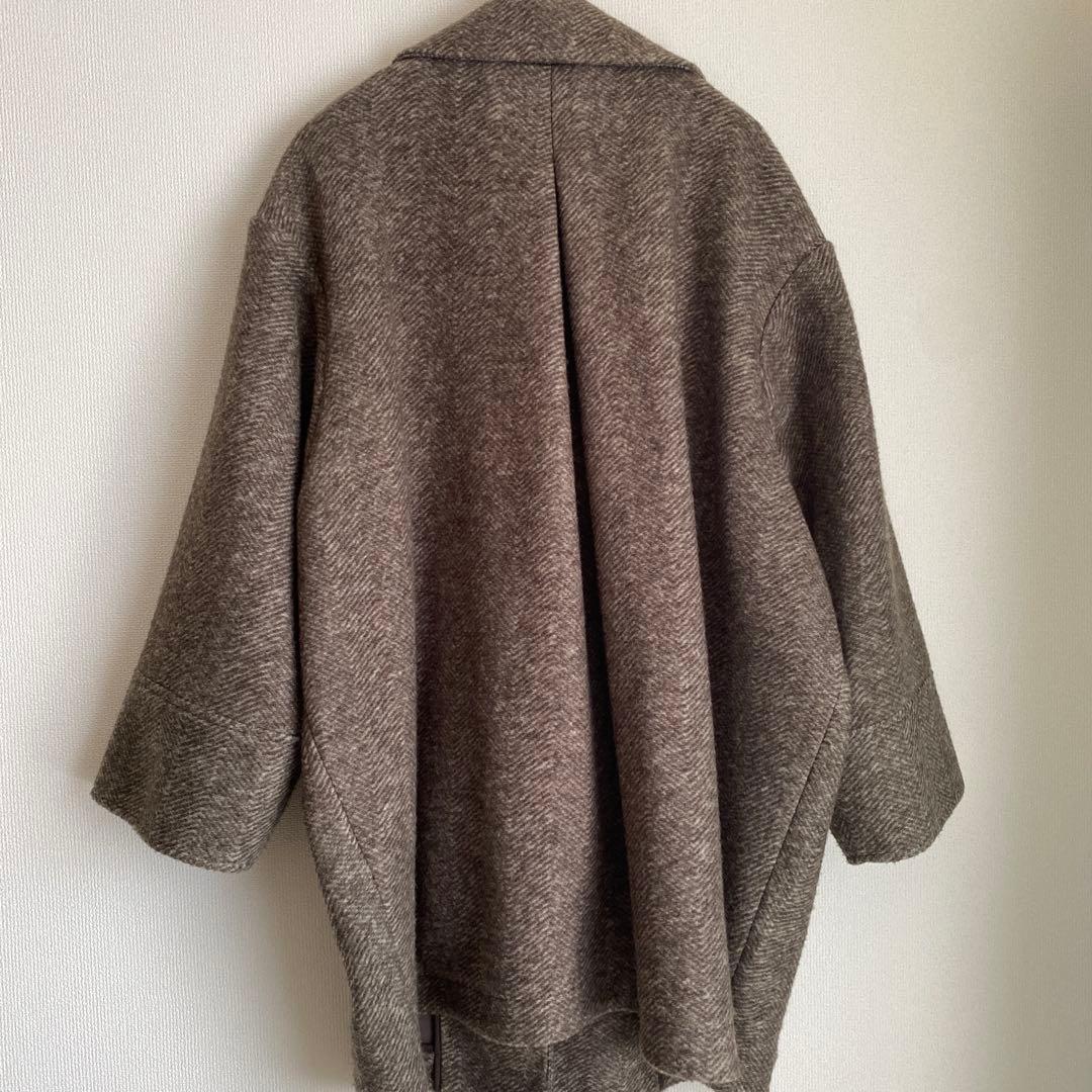 スピック&スパン ☆ Wスライバーヘリンボーンミドルコート　ブラウン