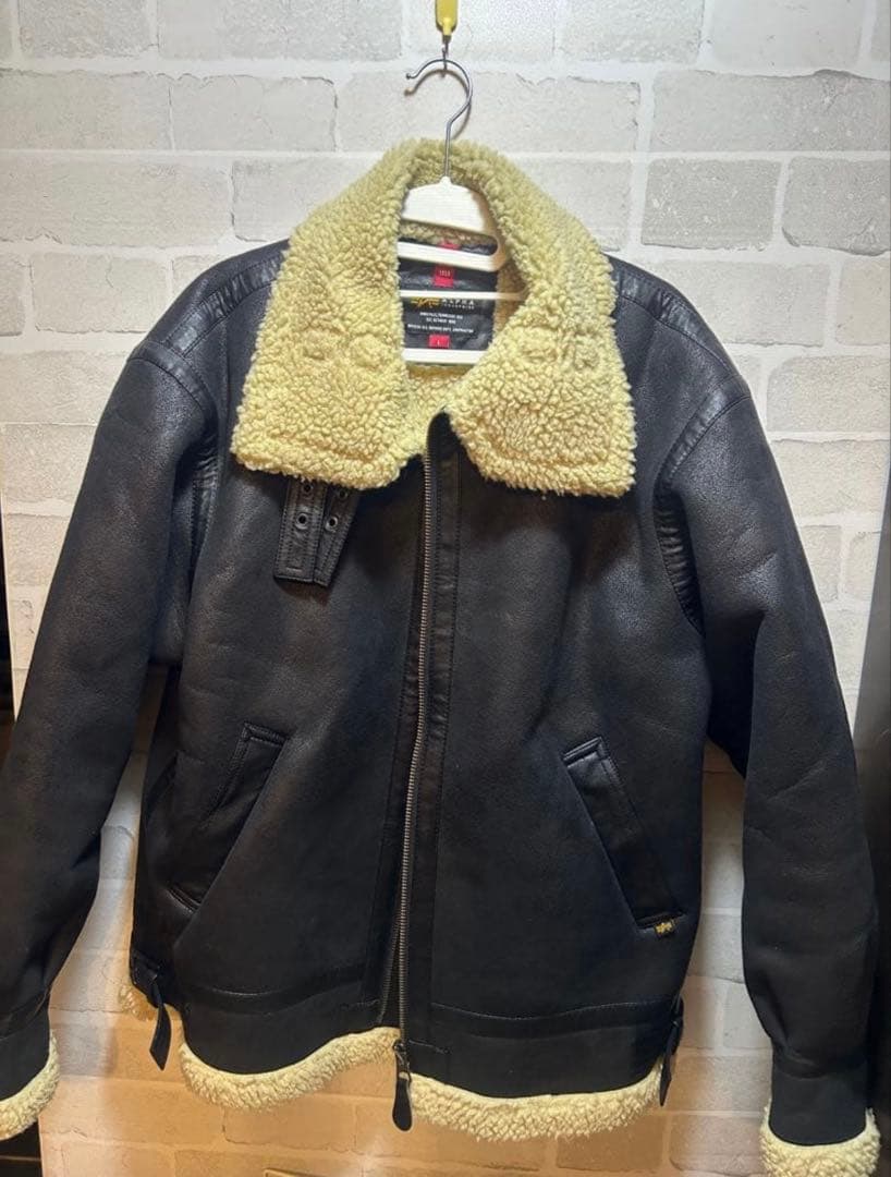 【即日発送】B-3 レザームートンフライトジャケット/ALPHA