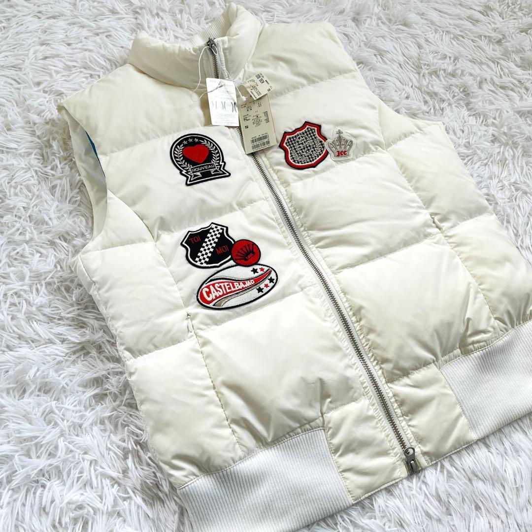 新品 未使用 カステルバジャック ダウンベスト ゴルフ ホワイト ワッペン 2