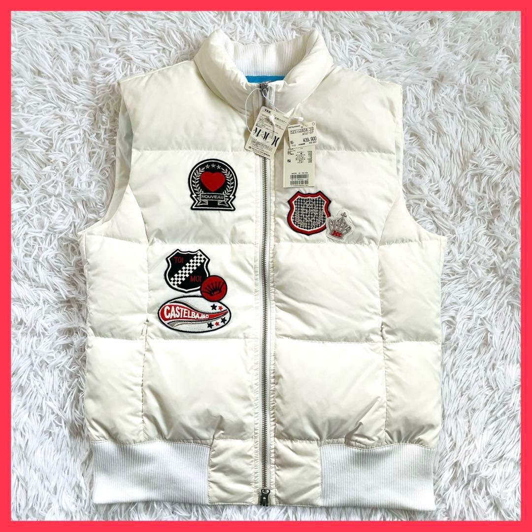 新品 未使用 カステルバジャック ダウンベスト ゴルフ ホワイト ワッペン 2