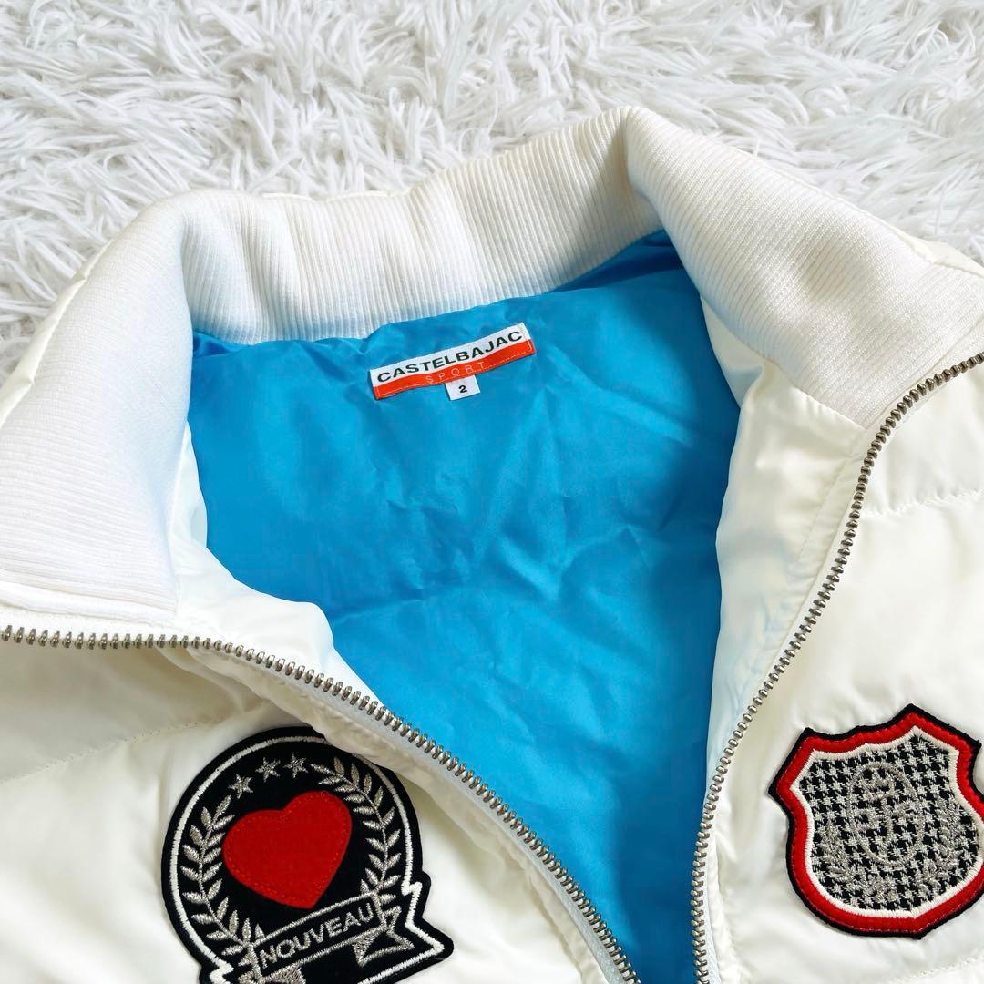 新品 未使用 カステルバジャック ダウンベスト ゴルフ ホワイト ワッペン 2