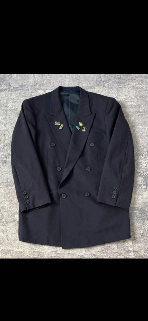 【3点セット】セットアップ スーツ ダブル ピンズ 紺 成人式