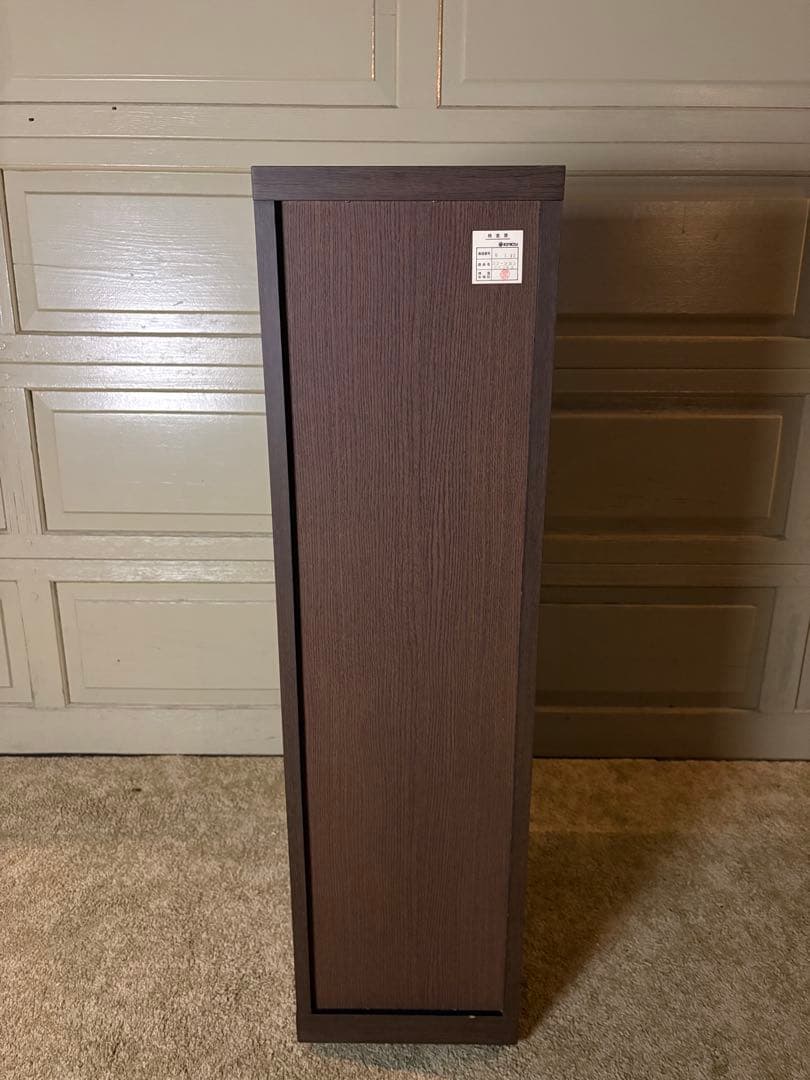 【ビーチソルベ】ダークブラウン木製キャビネット ガラス扉付き