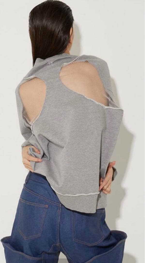 トップス frangant cutting sweatshirt gray