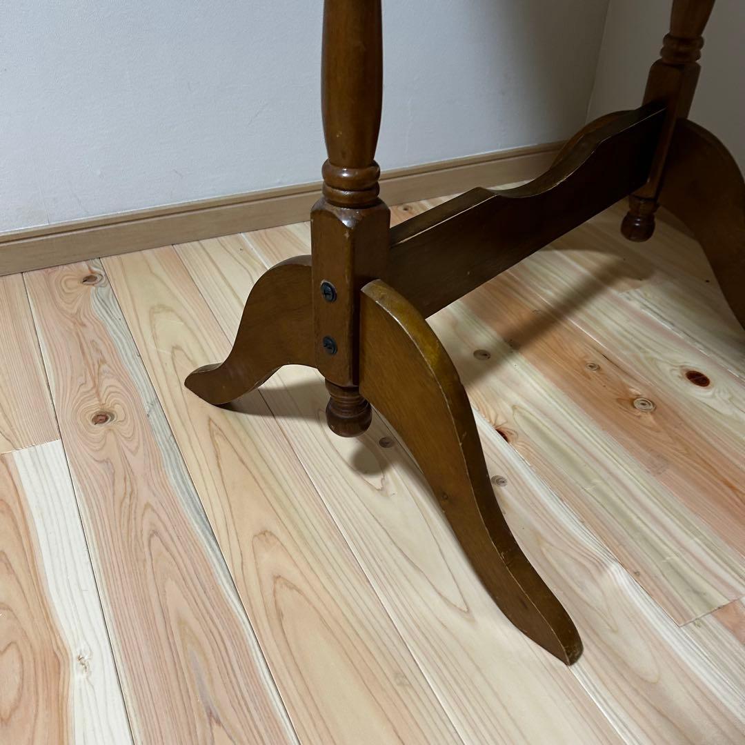 【送料込み】アンティーク姿見　天然木　スタンドミラー ブラウン　オーバル型