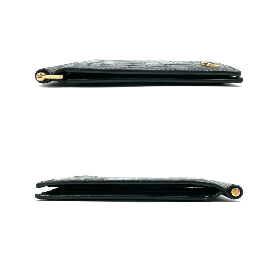 ✨️美品✨️ サンローラン 型押し 二つ折り マネークリップ ブラック ゴールド