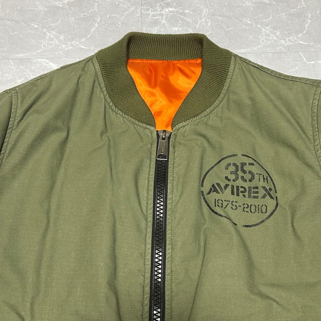 ★希少★【AVIREX】35周年記念 MA-1 フライトジャケット カーキ L