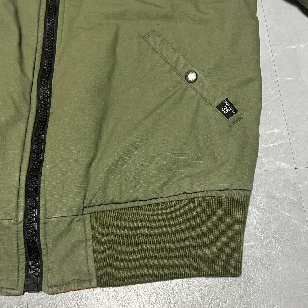 ★希少★【AVIREX】35周年記念 MA-1 フライトジャケット カーキ L