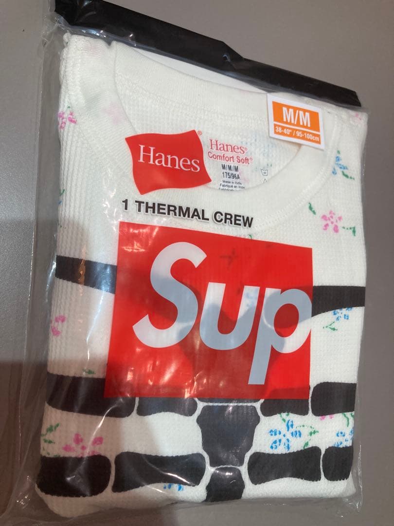 シュプリーム x ヘインズ ボーンズ サーマル 25FW フローラル M 花柄