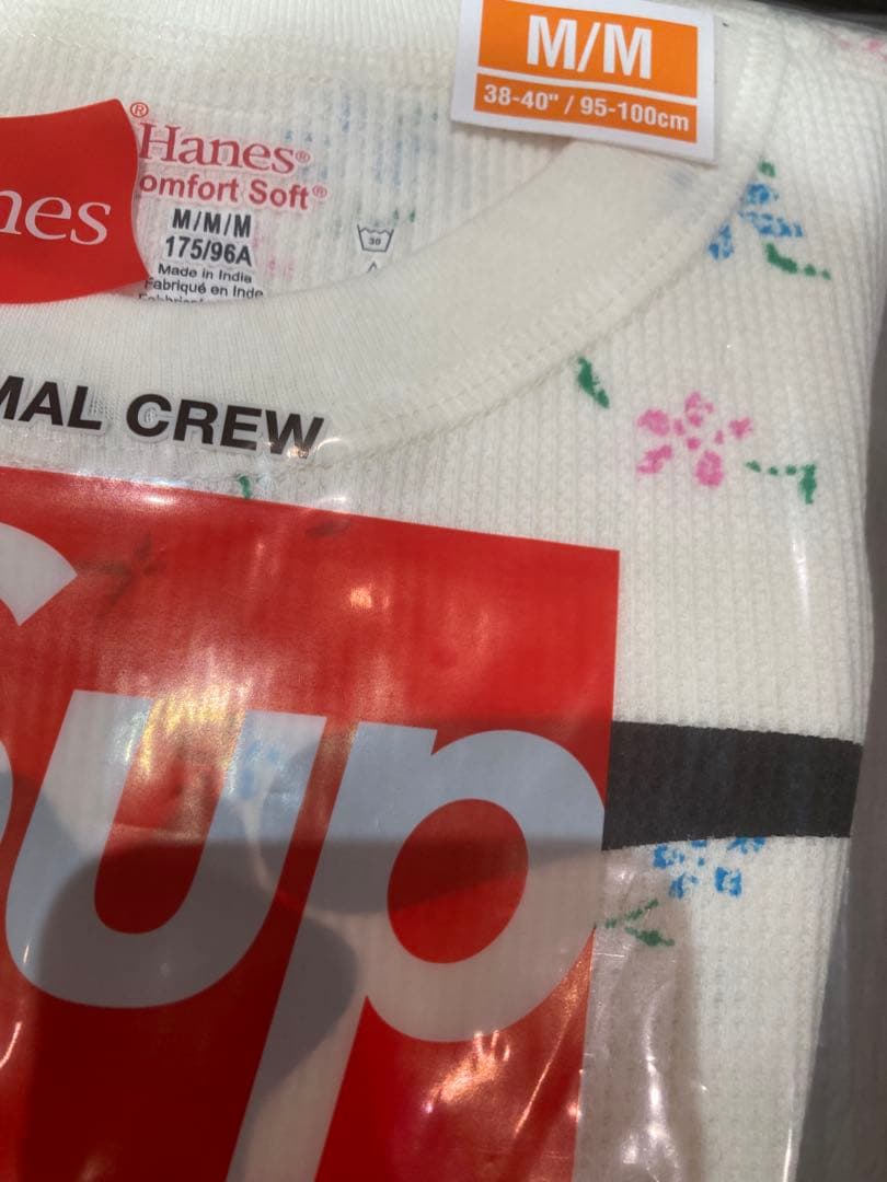 シュプリーム x ヘインズ ボーンズ サーマル 25FW フローラル M 花柄