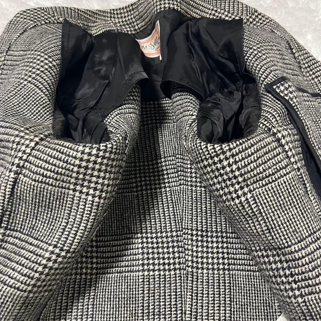サンローラン ダブルテーラードジャケット 千鳥格子 カシミヤ混 金ボタン