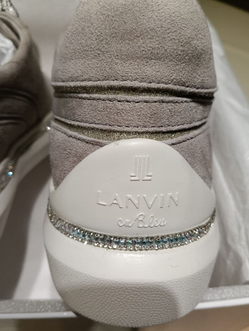 新品！箱付き！定価約２万円！LANVIN グレー スエード スニーカー