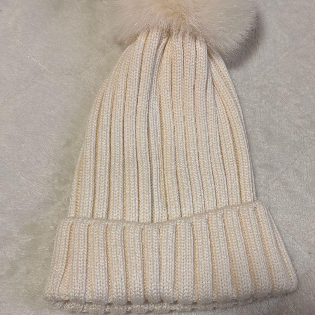 最終値下げ【MONCLER】モンクレール ニット帽 ファー付き ポンポン