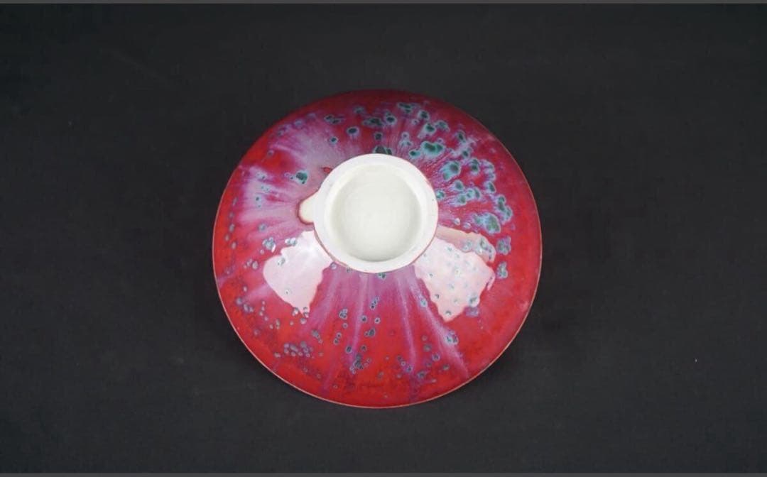 松山雅英 孔雀釉 鉢 共箱 菓子器 大鉢