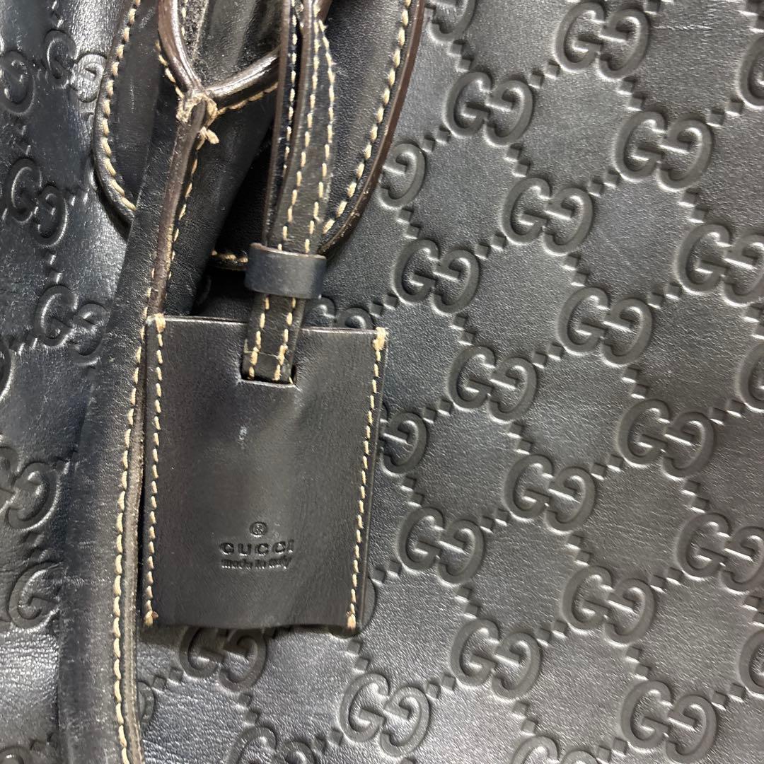 GUCCI ブラック レザーボストンバッグ