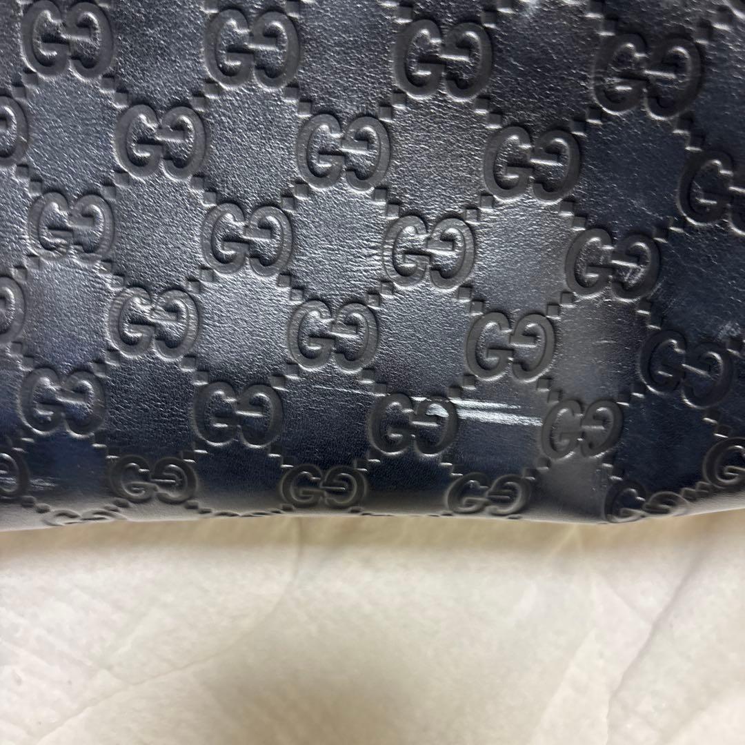 GUCCI ブラック レザーボストンバッグ