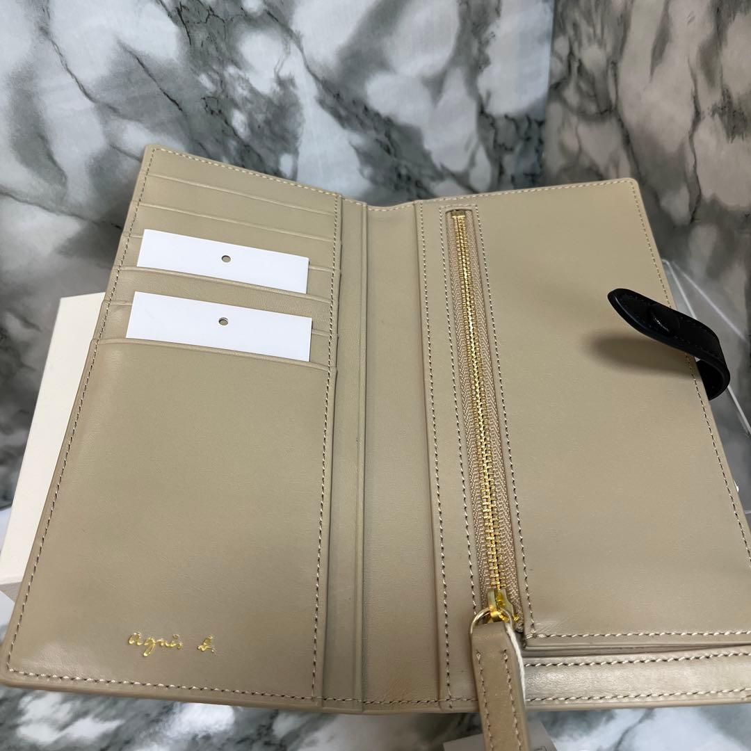 【新品未使用】agnès b. ベージュ 二つ折り財布　カードケース