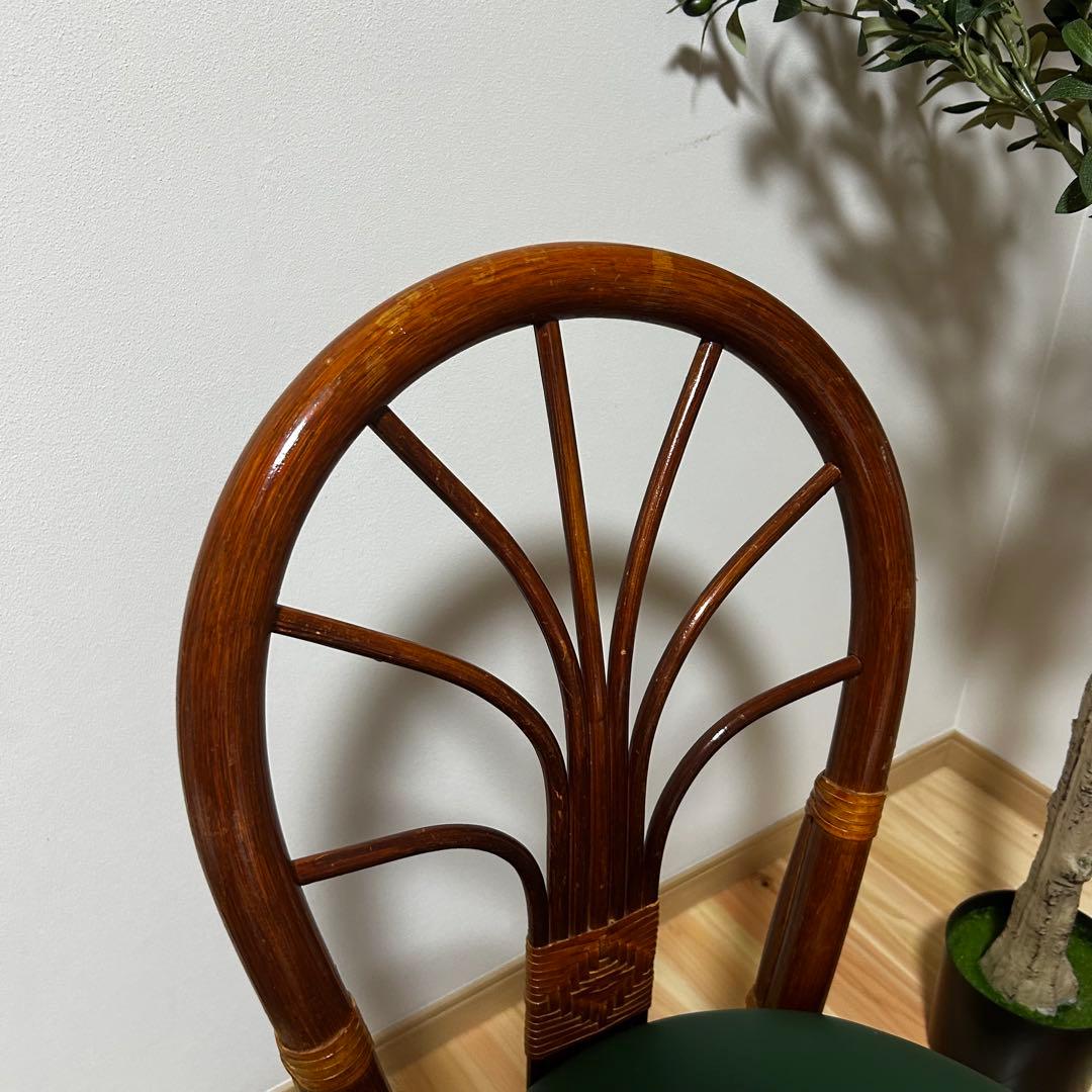 ウッド製ダイニングチェア 2脚セット グリーン