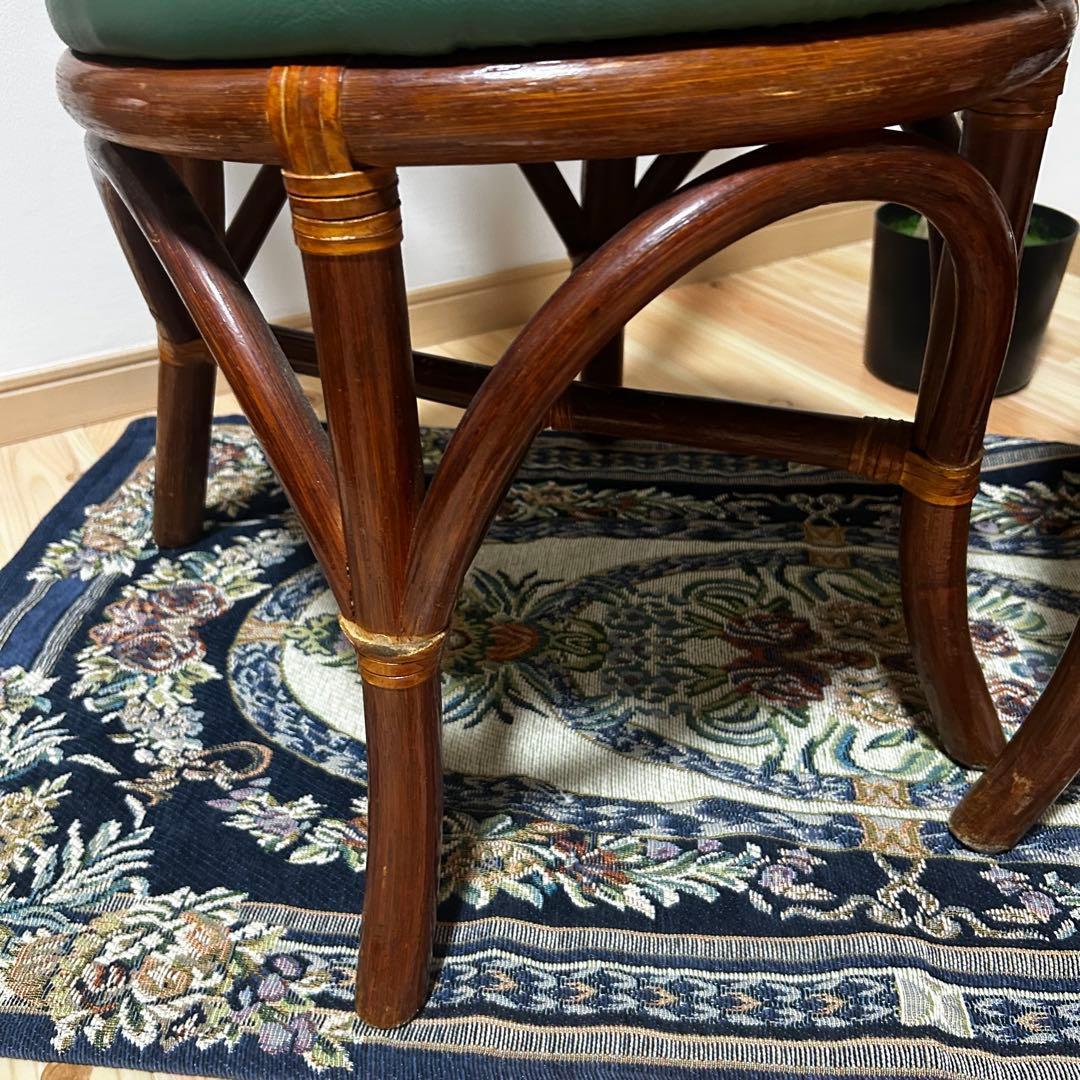 ウッド製ダイニングチェア 2脚セット グリーン