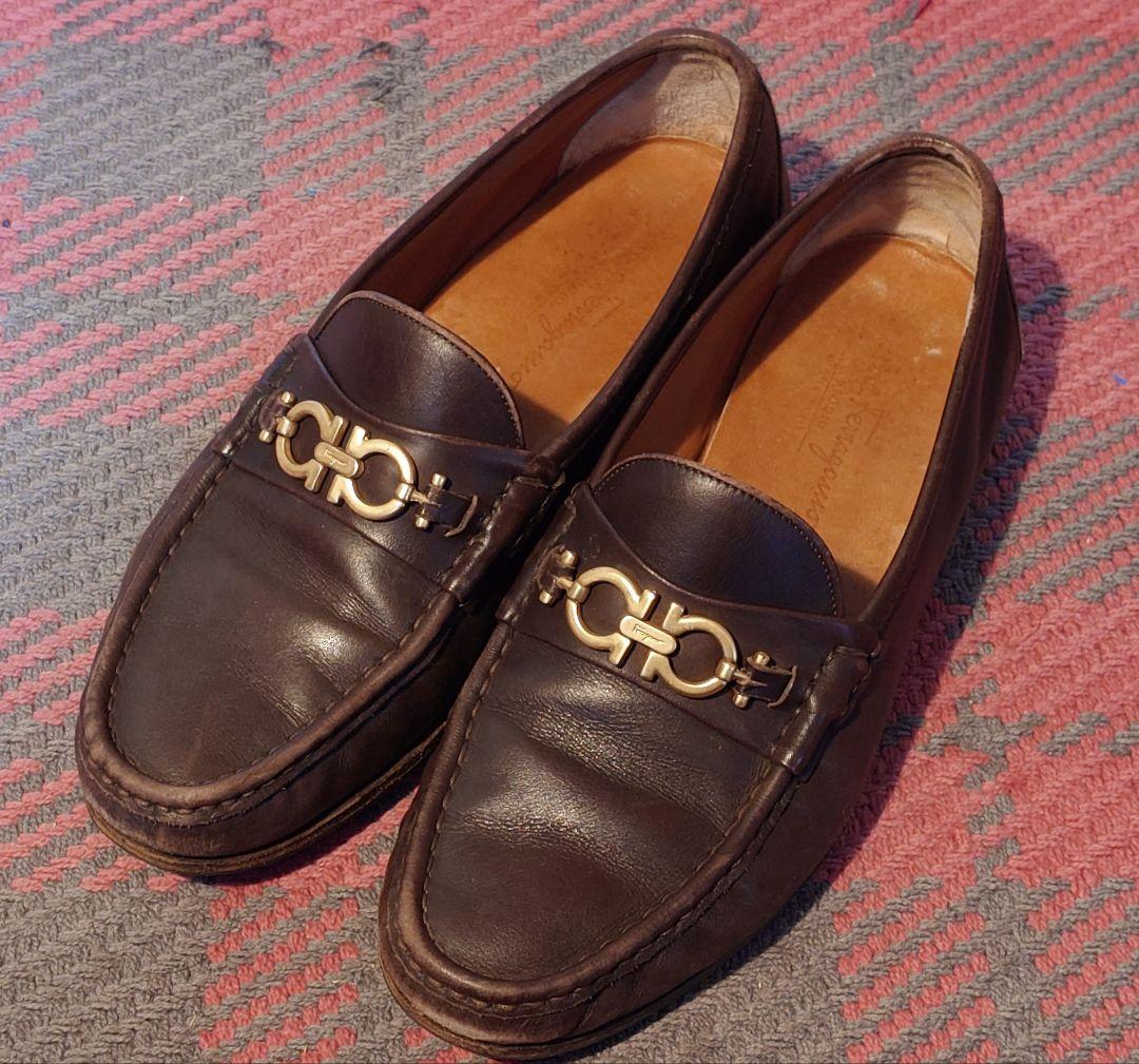 フェラガモ ローファー ガンチーニ 茶 ブラウン　26.5cm相当 8 1/2