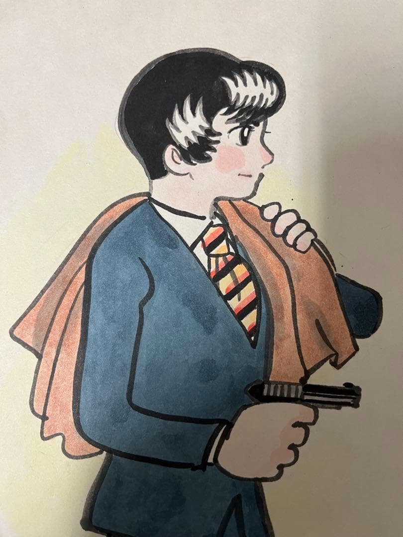 3日間限定超値下げ！超希少！手塚治虫　直筆カラーイラストサイン色紙ロック