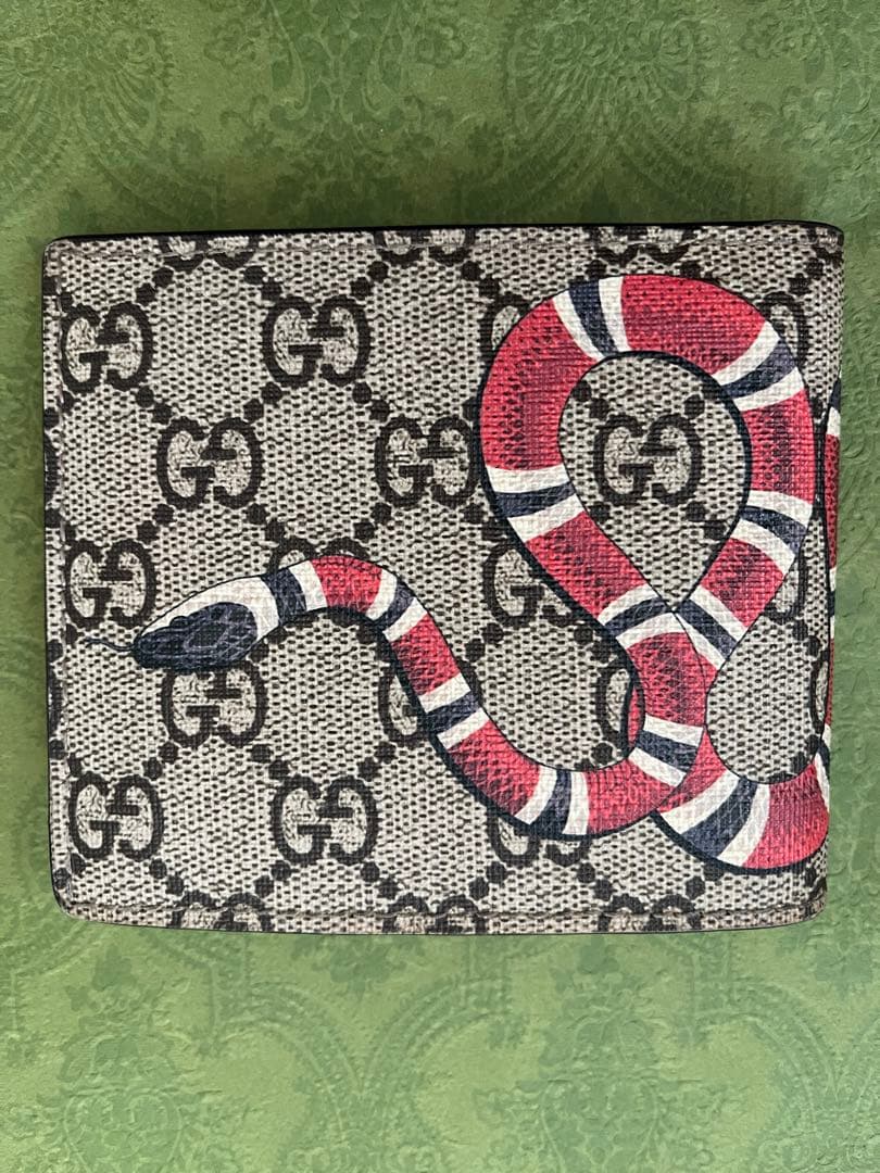 ✨グッチ キングスネーク GGスプリーム 折り財布 コンパクト 蛇