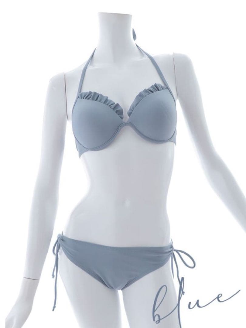 Sugar 水着 羽織＆スカート付き4WAYビキニ 4点セット ブルーMサイズ